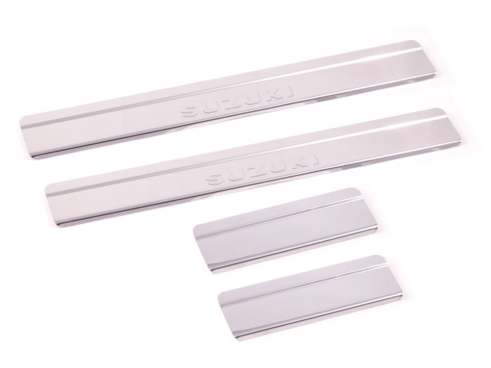 Накладки внутренних порогов SUZUKI SX4 II (S-Cross) (2013-2021) ступ, штамп Suzuki (к-т 4 шт.)