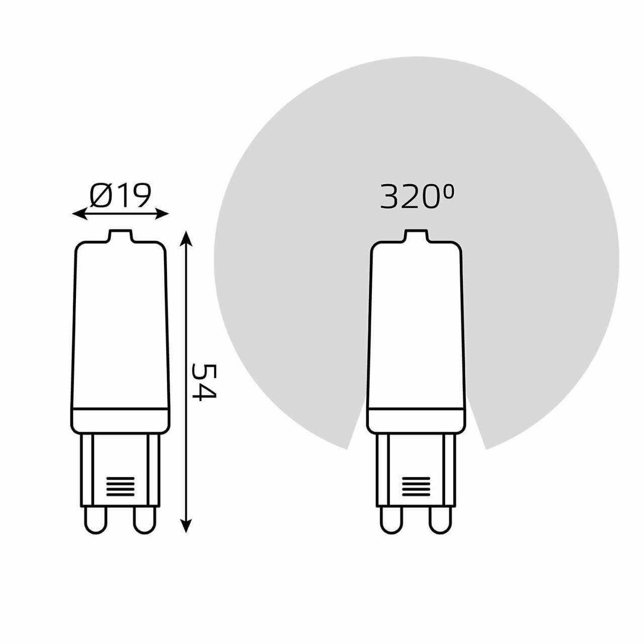 Светодиодная лампа Gauss LED G9 AC185-265V 5W 430lm 2700K керамика