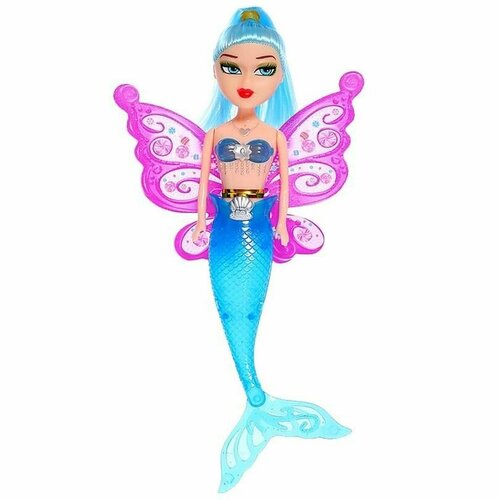 Кукла, Русалка-бабочка с крыльями, с длинными волосами, пластиковая, 24 см, 1 шт.