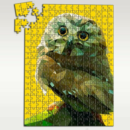 Пазл картонный 39,5х28 см, размер А3, 300 деталей, модель лоу поли сова - 9359 П картина по номерам на холсте лоу поли сова филин 9359 в 30x40