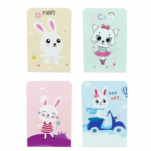 Подставки для книг 2 штуки микс Зверушки