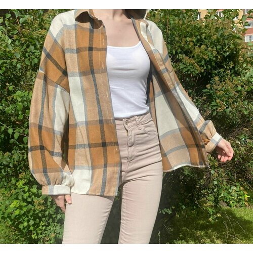 фото Рубашка , размер 42-48, коричневый нет бренда