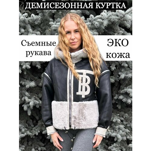 фото Куртка , размер 48, черный нет бренда