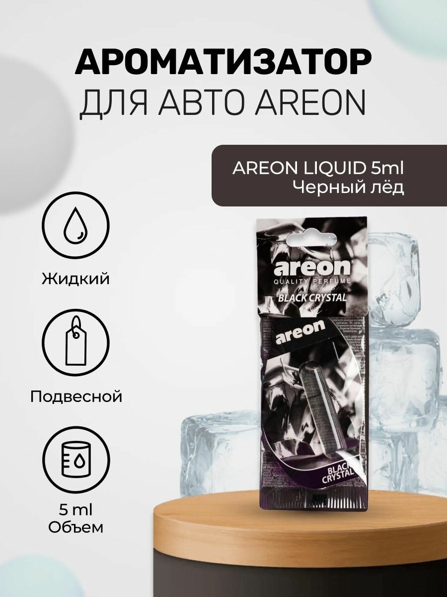 Ароматизатор для авто AREON LIQUID 5ml Чёрный лёд