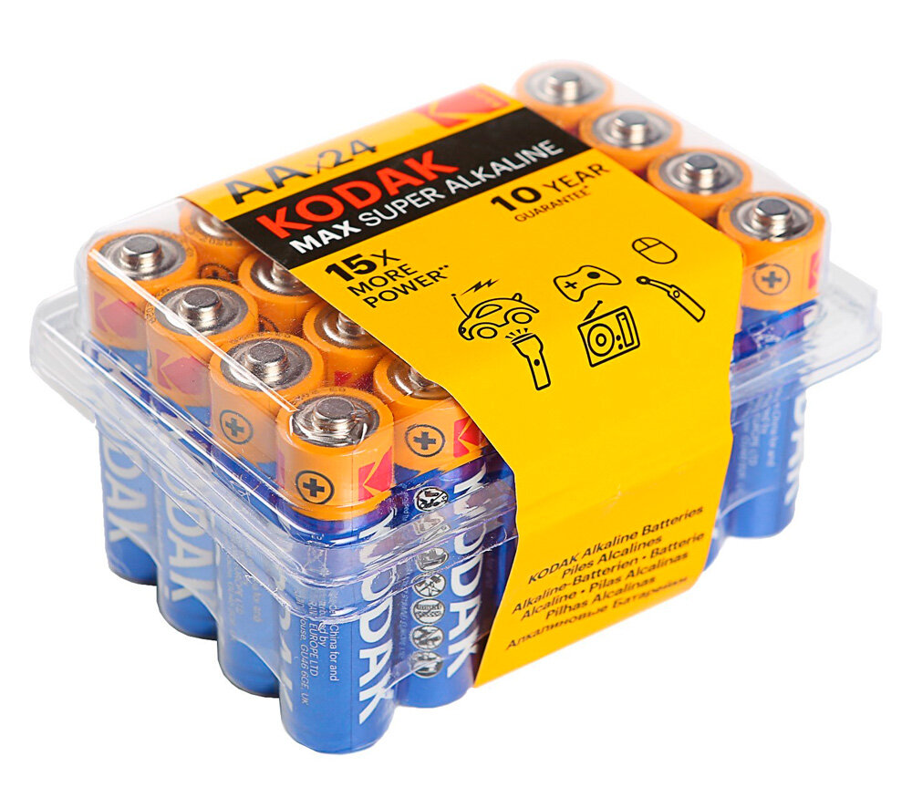 Батарейки Kodak MAX, AA, LR06-24, щелочные, алкалиновые, 24 штуки