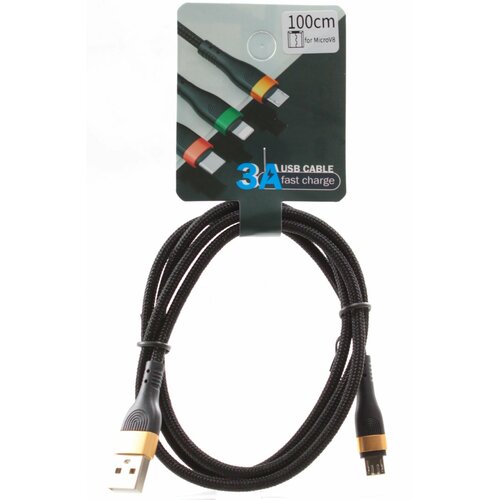 Кабель micro USB LOOP, 2.4A, Черный