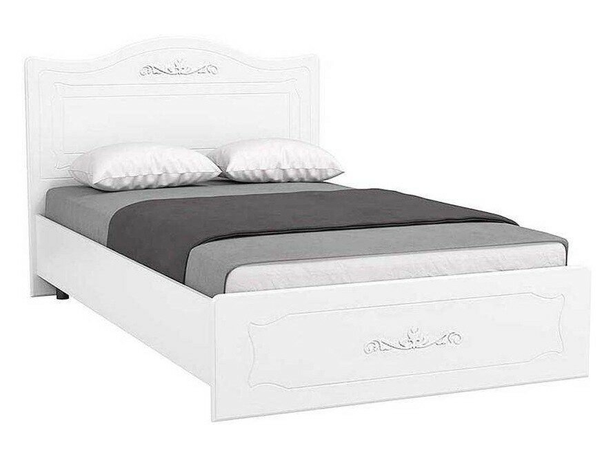 фото Кровать 1200 Италия ИТ-7 белое дерево (Белый)