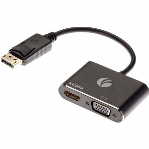 Кабель-переходник Vcom DisplayPort(M) ---> HDMI(F)+VGA(F)4K@30Hz Allum shell переходник displayport m hdmi f 0 2м vcom cg601