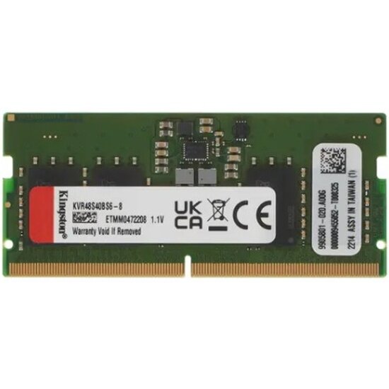 Оперативная память Kingston SO-DIMM DDR5 8Gb 4800MHz pc-38400 CL40 1.1V (KVR48S40BS6-8)
