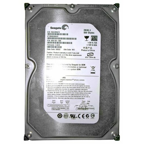 Жесткий диск Seagate 9BK136 500Gb 7200 SATAII 35 HDD 3546500₽