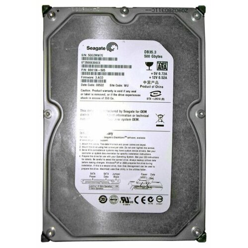 Жесткий диск Seagate 9BK136 500Gb 7200 SATAII 3.5 HDD жесткий диск seagate 9bk136 500gb 7200 sataii 3 5 hdd