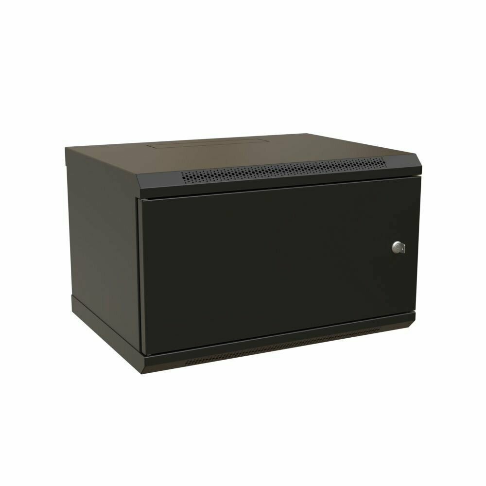 WRline WR-TW-0645-SR-RAL9004 Шкаф настенный 19-дюймовый (19") 6U 367x600х450мм RAL 9004