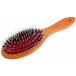 Quilin Расческа для волос массажная , силиконовые зубчики и щетина , деревянная , Q2290W - изображение