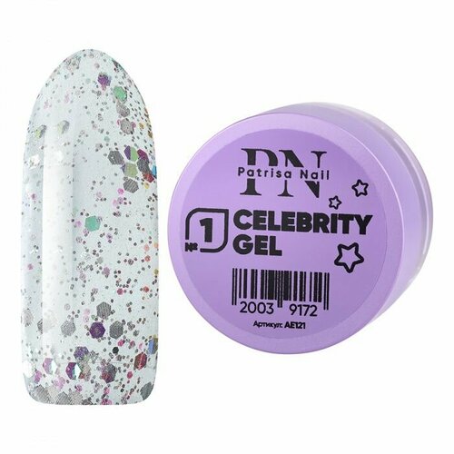 Гель для дизайна Patrisa Nail, Celebrity Gel №1, 5 г