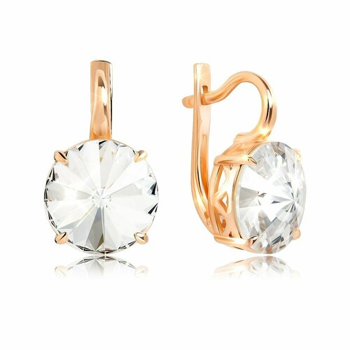 фото Серьги valtera, серебро, 925 проба, кристаллы swarovski, , серебристый