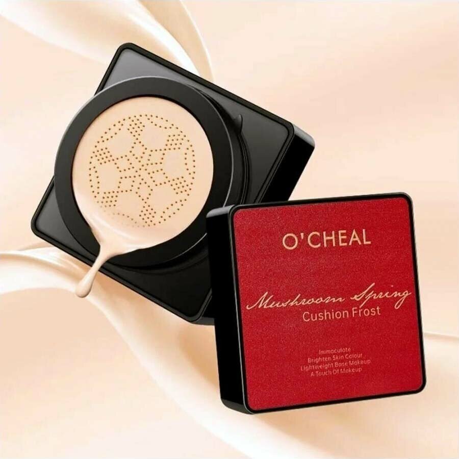 Тональный крем кушон O'CHEAL Mushroon Spring Air Cushion Frost, тон 01 слоновая кость