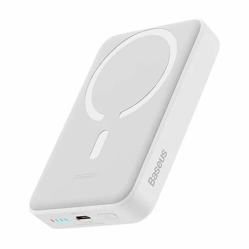 Внешний аккумулятор OS-Baseus Magnetic Mini Wireless Fast Charge Power Bank 10000mAh 30W с кабелем Type-C - Type-C 30cm (PPCX110202) Белый внешний аккумулятор baseus magnetic bracket wireless fast charge power bank 10000mah 20w белый с кабелем type c type c 60w 20v 3a 50см ppcx000002