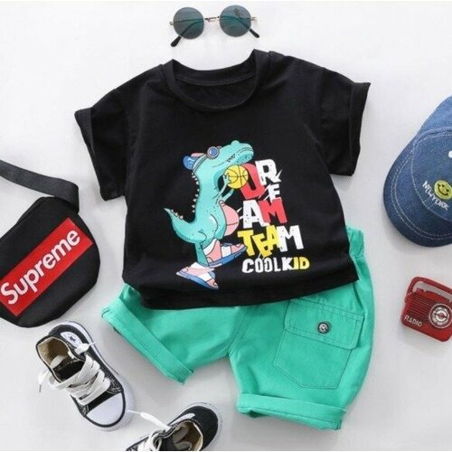 Комплект одежды  , размер M, черный, зеленый