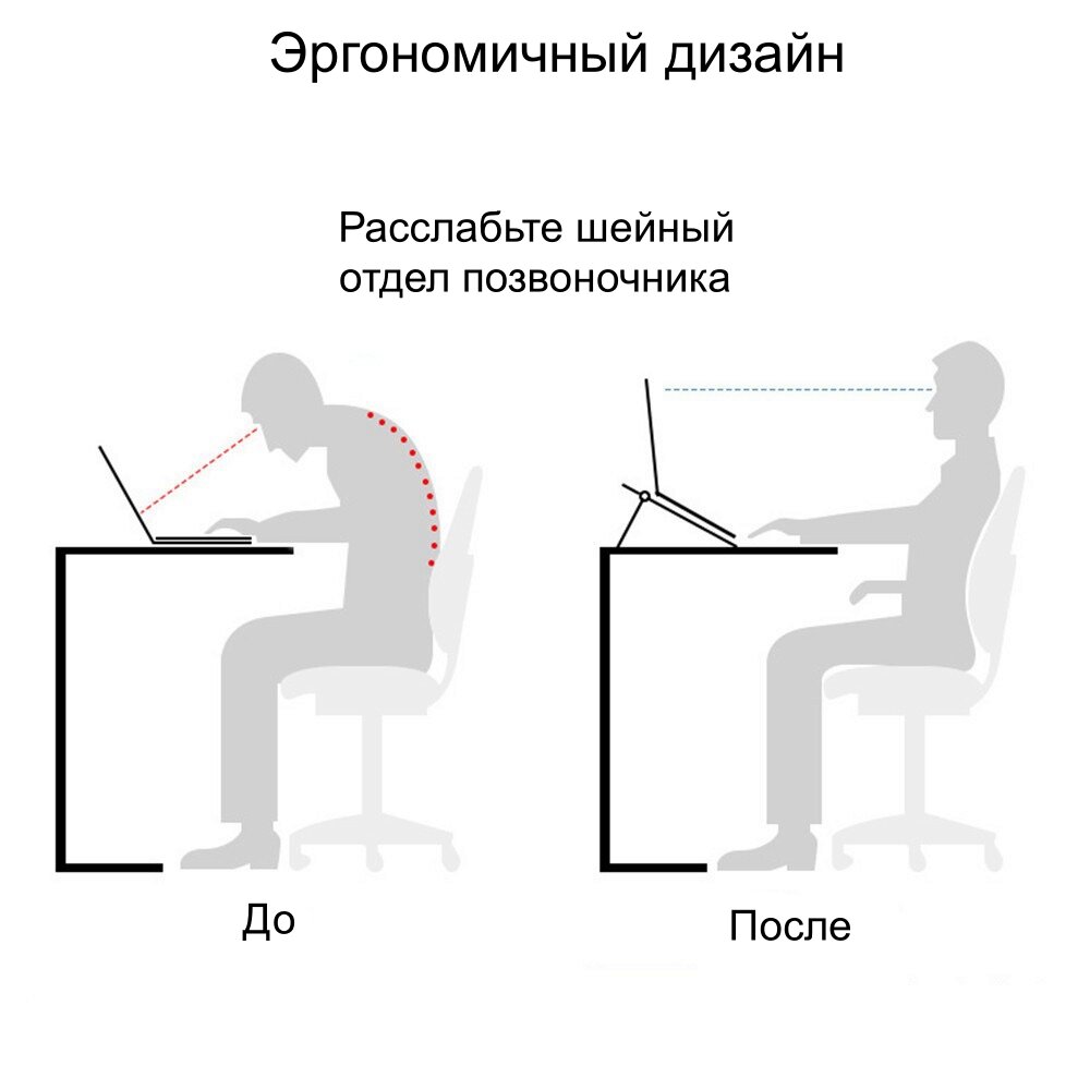 Изображение Настольная подставка-держатель MyPads A159-812 для ноутбука Irbis Acer Lenovo Prestigio Xiaomi Digma MSI Macbook Pro Air HP Asus Dell от 10 до 17.