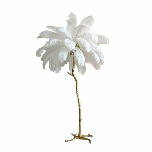 Торшер Delight Collection Ostrich Feather BRFL5014 white/antique brass