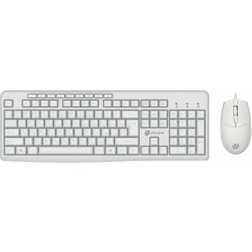 Клавиатура + мышь Оклик S650 клав: белый мышь: белый USB (1875257) клавиатура мышь игровая клавиатура мышь клавиатура и мышь оклик подсветка чёрный