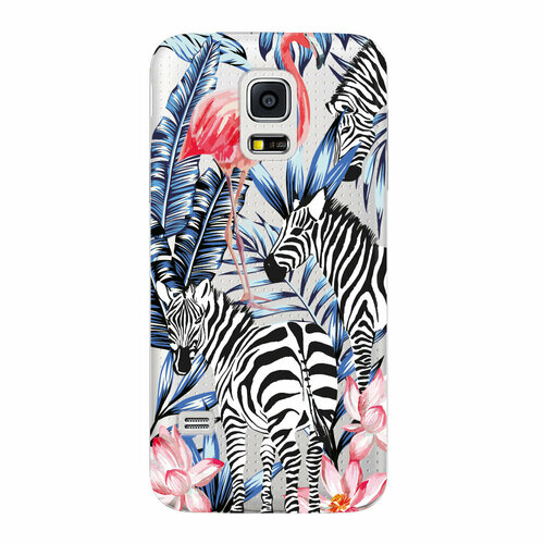 Чехол и защитная пленка для Samsung Galaxy S5 mini Deppa Art Case Jungle зебры