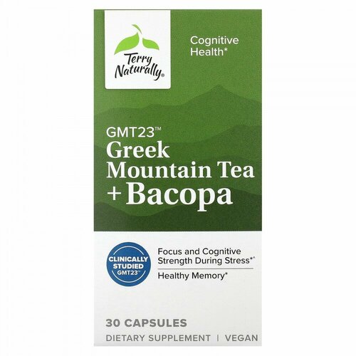 Terry Naturally, Greek Mountain Tea + Bacopa, 30 Capsules