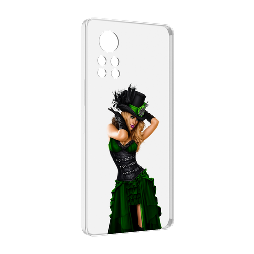Чехол MyPads девушка-в-модном-длинном-платье женский для Infinix Note 12 i X667 задняя-панель-накладка-бампер