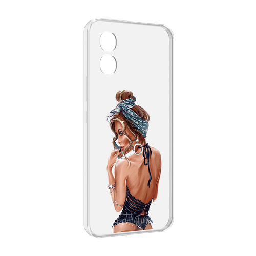 Чехол MyPads Красивая-дама женский для Honor X5 задняя-панель-накладка-бампер