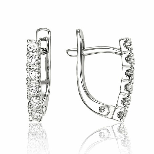 Серьги Белый Бриллиант, белое золото, 585 проба, бриллиант, белый, золотой