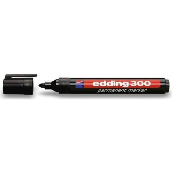 Маркер перманентный Edding E-300/1 черный 1, 5-3мм, круглый наконечник