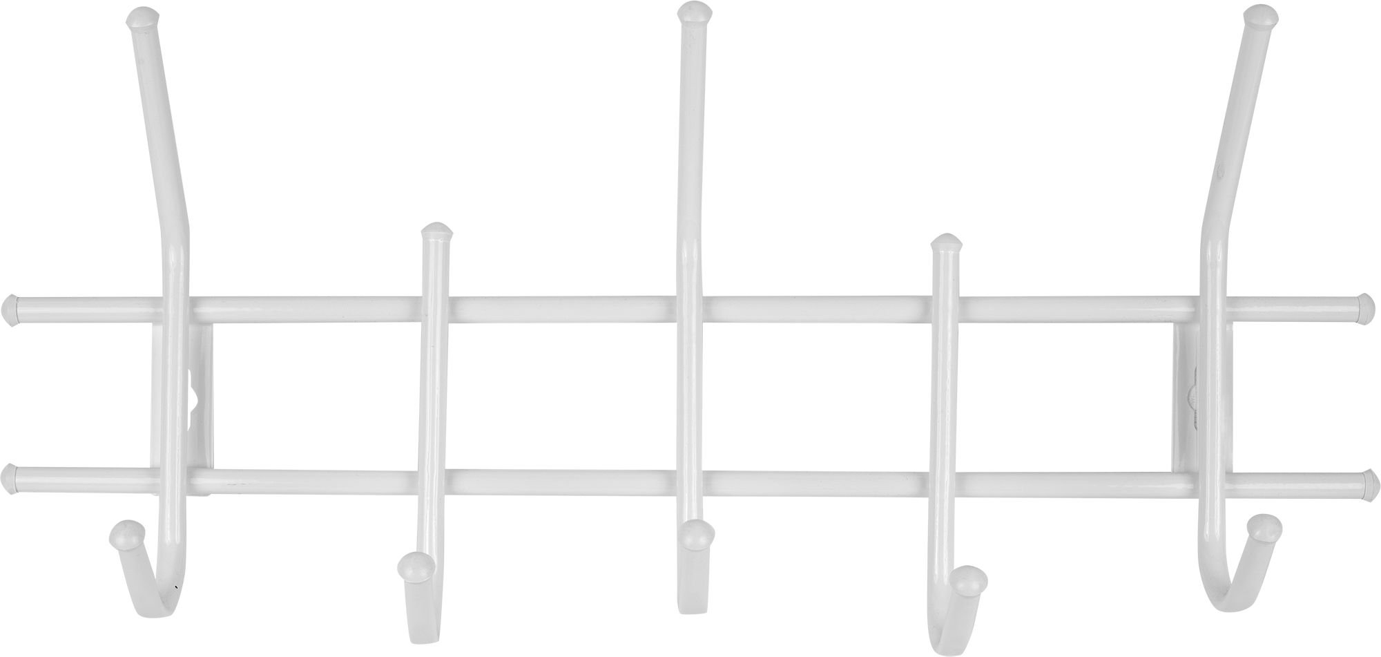 Вешалка настенная Стандарт 5 крючков 11x26x55 см металл цвет белый - фотография № 2
