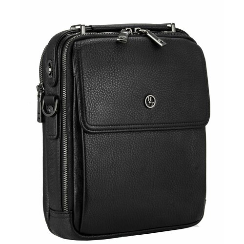 Сумка барсетка , фактура зернистая, черный