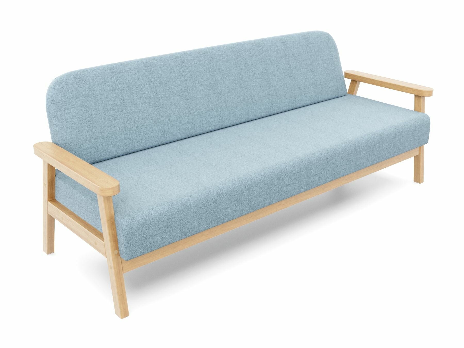 фото Диван прямой Arsko Флори Б Береза/Рогожка голубая