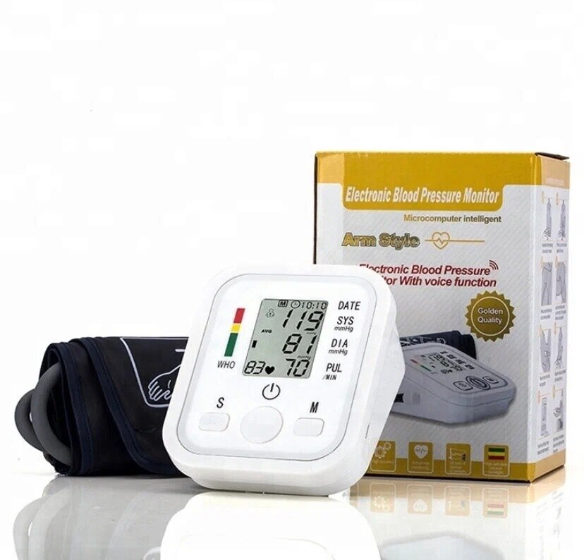 Тонометр/Электронный измеритель давления Electronic Blood Pressure Monitor Arm style