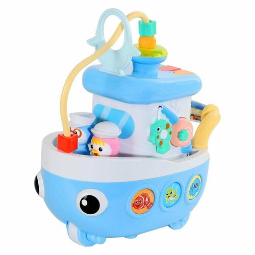 SMART BABY Игрушка на батарейках Кораблик цвет голубой,29 звуков, стихов, мелодий. Сказки и потешки. Све