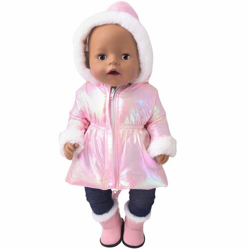 Одежда для кукол 38-43 см. Пальто (куртка удлиненная с капюшоном) одежда для кукол одежда для кукол бэби борн 43 см baby born пальто и штаны