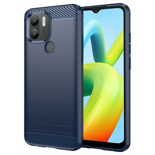 Накладка силиконовая для Poco C51 / Xiaomi Redmi A1 Plus / Xiaomi Redmi A2 Plus карбон сталь синяя transformer ring противоударный чехол под магнитный держатель для xiaomi redmi a1 plus a2 plus poco c51