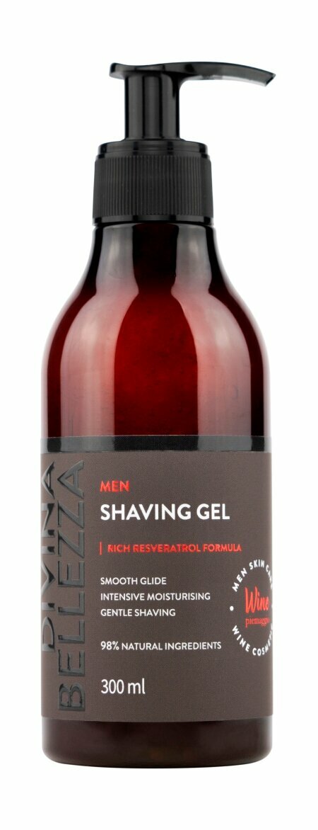 DIVINA BELLEZZA Wine Comfort Shaving Gel For Men Гель для комфортного бритья на вине муж, 300 мл