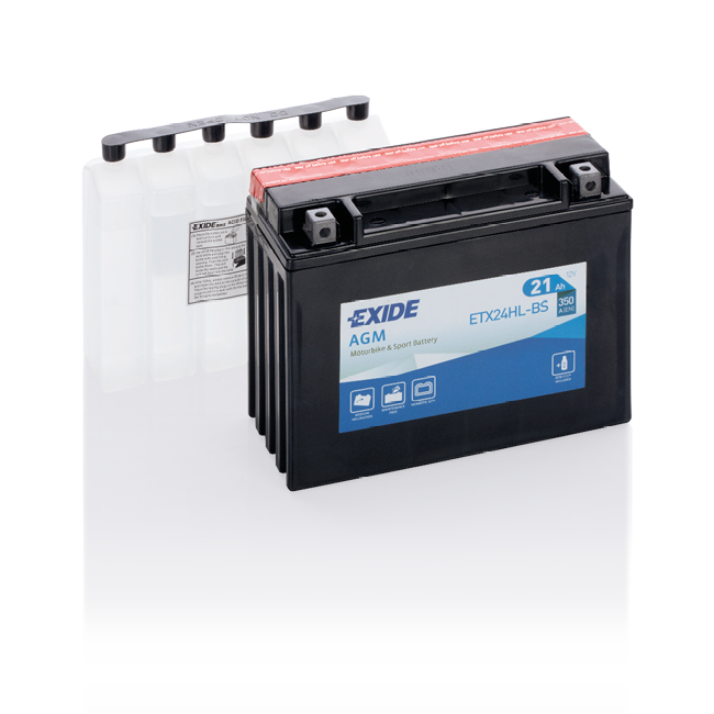 Exide Etx24hl-Bs_аккумулятор! Евро 21Ah 350A 205/90/165 Moto Agm Сухозар. С Упаковкой Электролита EXIDE арт. ETX24HLBS