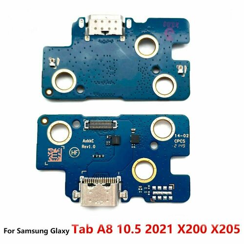 Плата (шлейф) зарядки, нижняя плата для Samsung Tab A8 (2021) SM-X200, SM-X205 (Type-C) на системный разъем