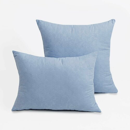 Подушка 70х70см, голубой, файбер, микрофибра, 100% полиэстер