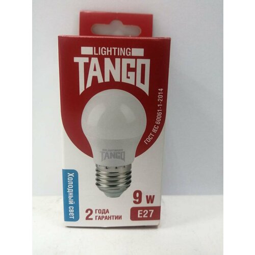 Лампа светодиодная 9W E27 шарик 6500K 220V (TANGO LED G45-9W-E27-WW) TANGO