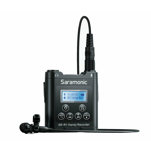 Аудиорекордер Saramonic SR-R1 с петличным микрофоном черный