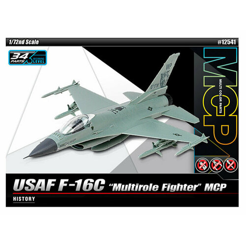 12541 Academy Американский многоцелевой истребитель F-16C (1:72) 64966re набор американский многоцелевой истребитель томкэт ф 14 toп ган easyclick