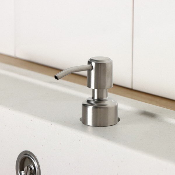 фото Помпа для дозатора, нержавеющая сталь, диаметр резьбы 28 мм, длина палочки 20 см, цвет серебристый