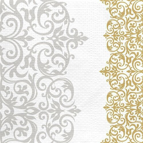 Салфетки бумажные Лилия, с рисунком, 50 шт, 1 слой, 24х24 см