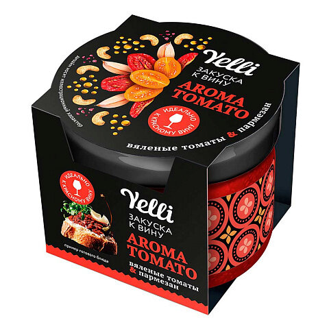 Закуска к вину 2 шт*100 г вяленые томаты и пармезан Yelli Aroma Tomato - фотография № 1