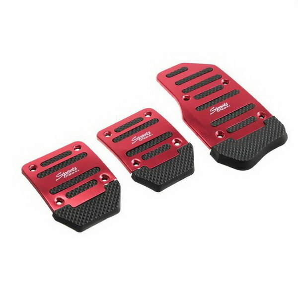 Накладки на педали антискользящие, красный, набор 3 шт