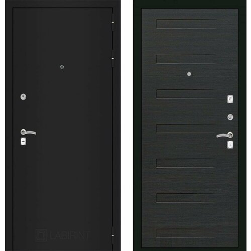 Входная дверь Labirint Classic Шагрень черная 14 Эковенге 960x2050, открывание правое